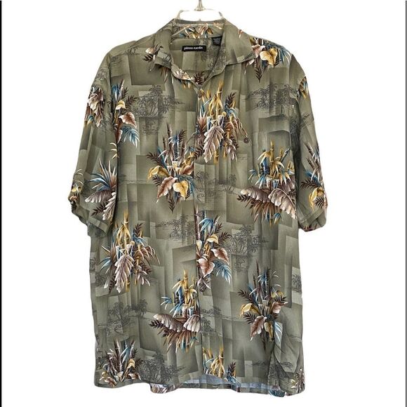 Pierre Cardin Mens L Hawaiian Shirt - Picture 1 of 8